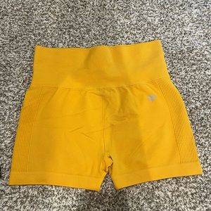 small yellow workout shorts